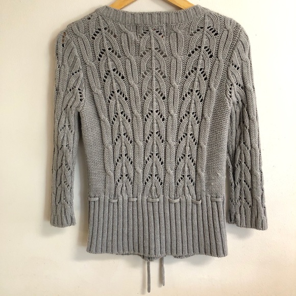 American Rag Grey Knit Button Up Cardigan - Picture 3 of 8